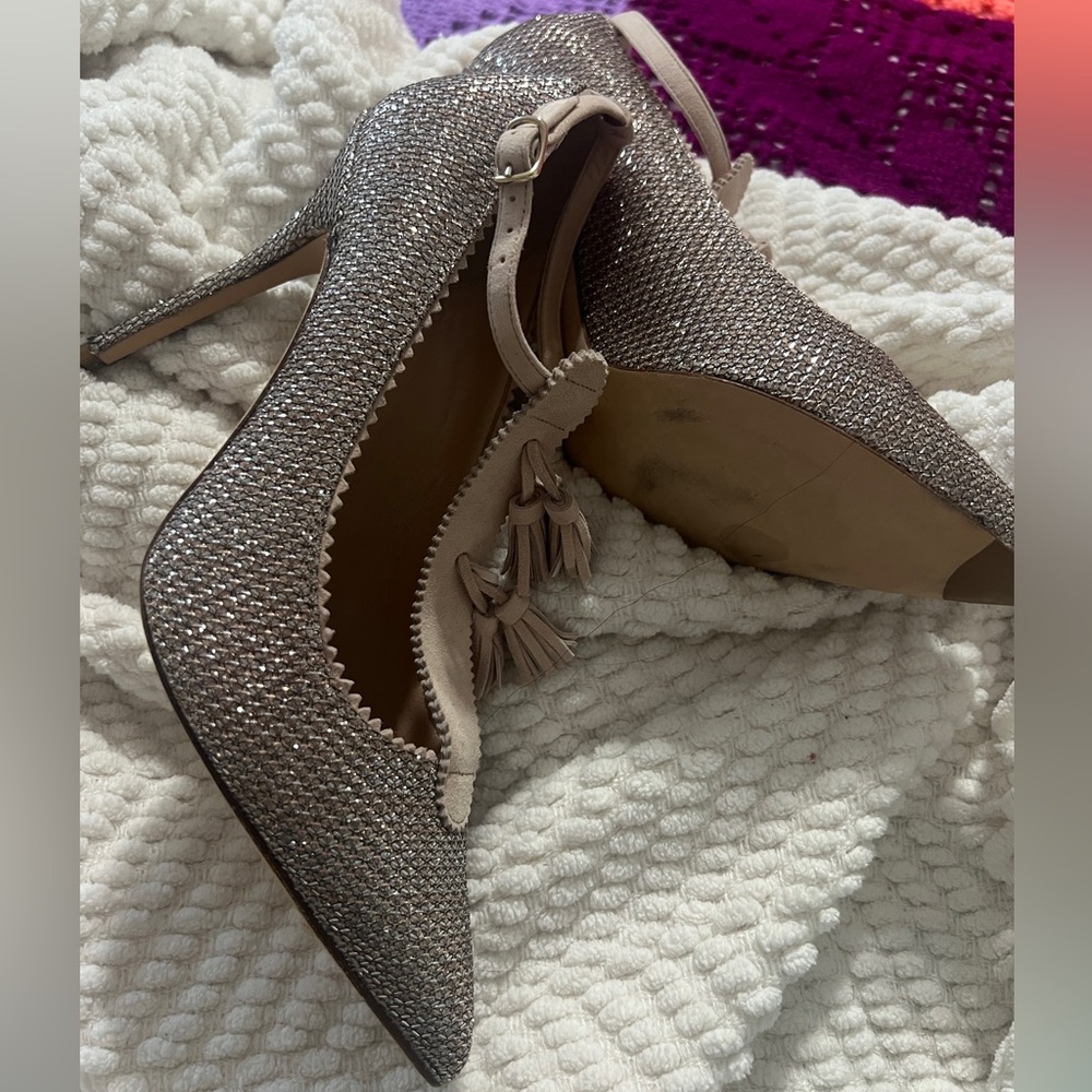 J. Crew Glitter Pointed-Toe Stiletto Pumps in Rose - Picture 4 of 4